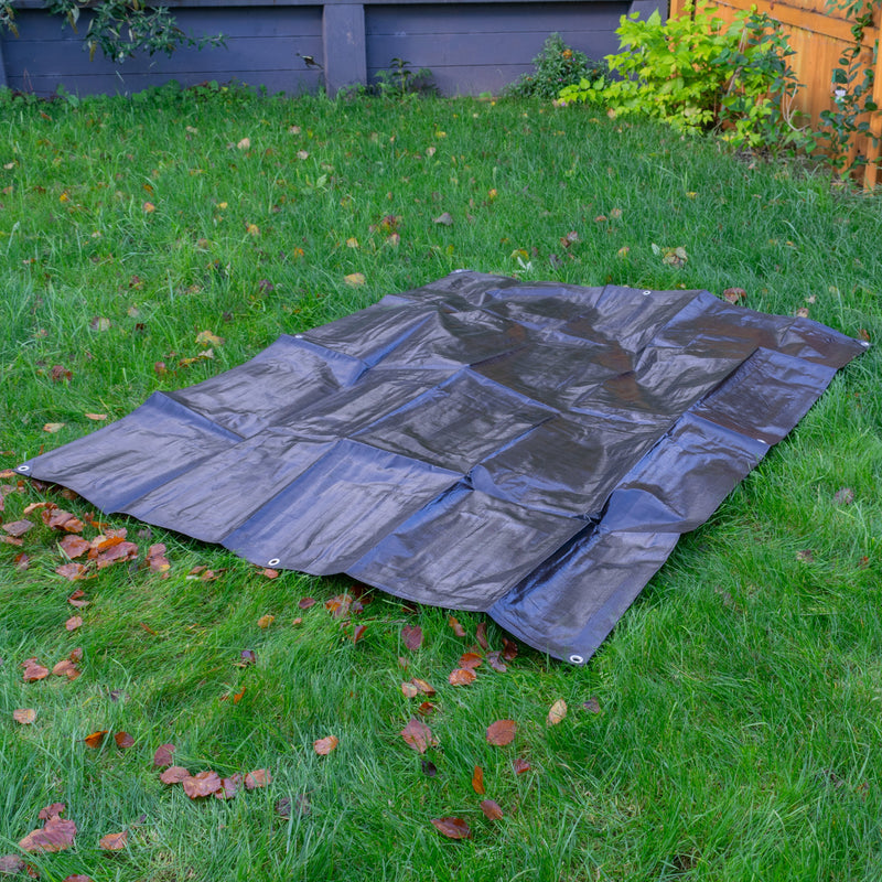Black/Silver L-Grade Tarpaulin 6m x 10m