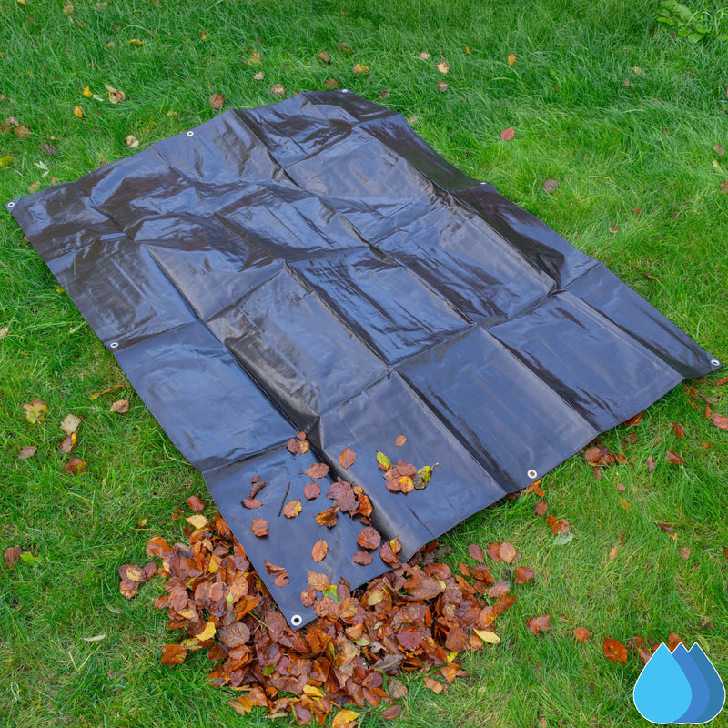 5m x 6m Black & Silver Tarpaulins, L-Grade 220 GSM