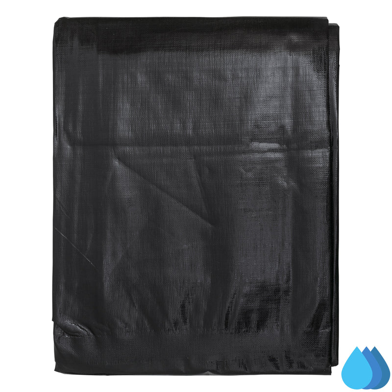 5m x 6m Black & Silver Tarpaulins, L-Grade 220 GSM