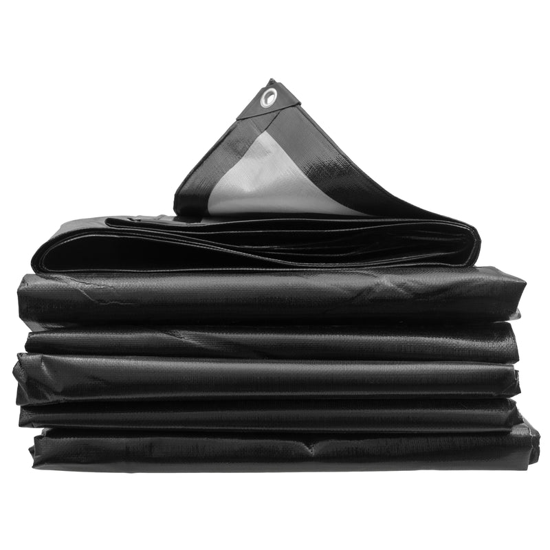 L-Grade Black Silver Tarpaulin 4m x 6m