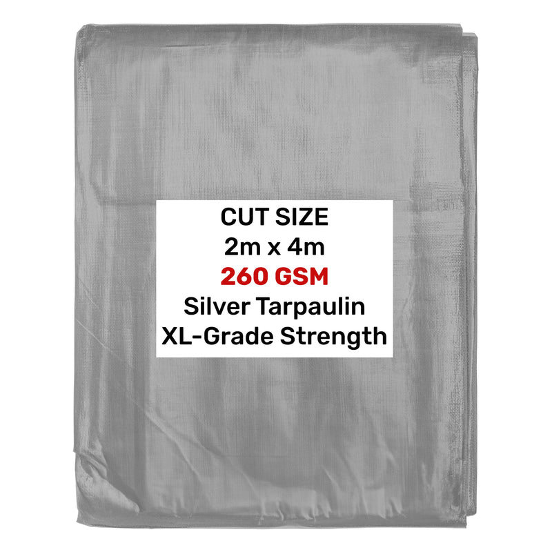 Silver XL-Grade Tarpaulin 2m x 4m