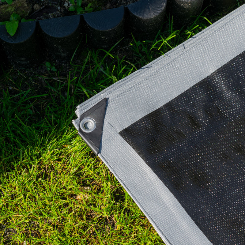 XL-Grade Silver Black Tarpaulin 4m x 6m