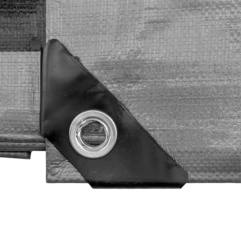 XL-Grade Silver Black Tarpaulin 5m x 5m