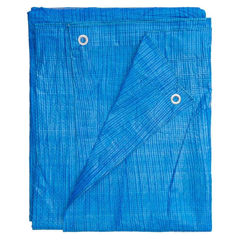 Blue S-Grade Tarpaulin with 10 x 6" Bungee Balls (Black)