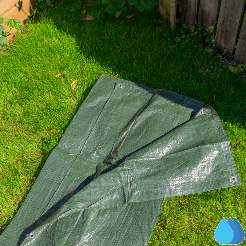 5m x 5m Green Tarpaulins, S-Grade 50 GSM