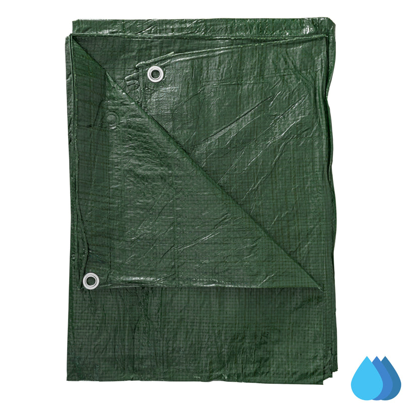 4m x 5m Green Tarpaulins, S-Grade 50 GSM