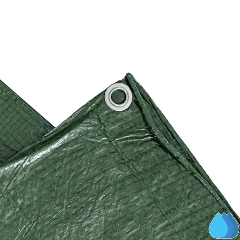 5m x 5m Green Tarpaulins, S-Grade 50 GSM