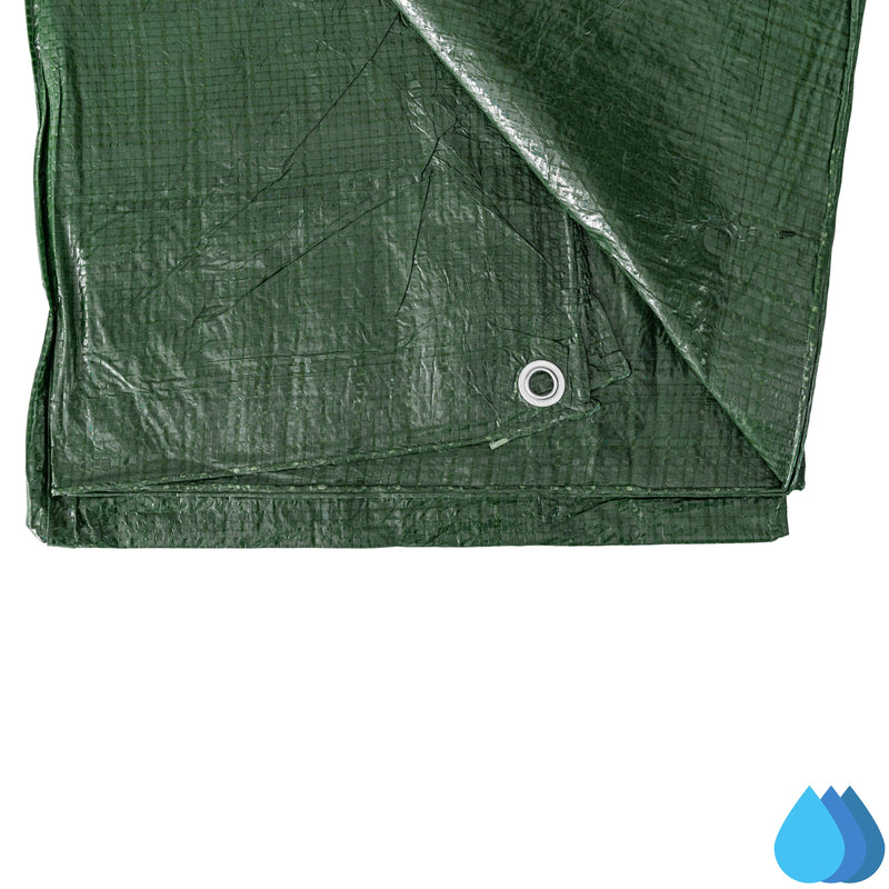 5m x 5m Green Tarpaulins, S-Grade 50 GSM