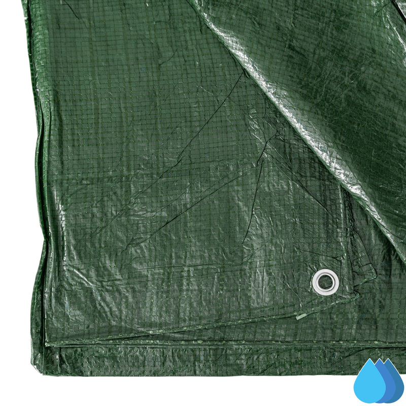 5m x 5m Green Tarpaulins, S-Grade 50 GSM