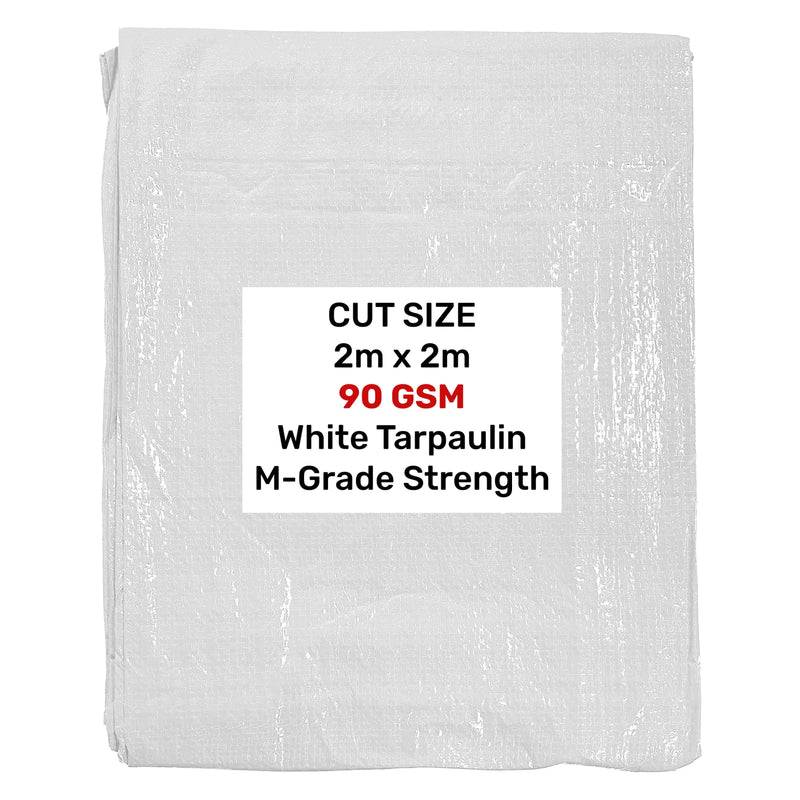 White M-Grade Tarpaulin 2m x 2m