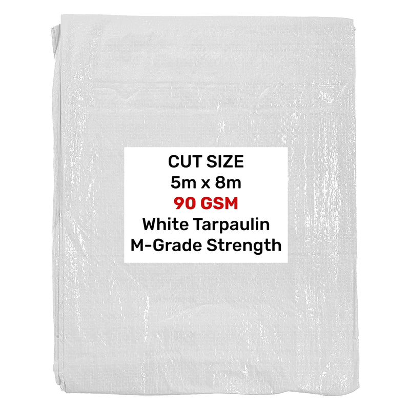 White M-Grade Tarpaulin 5m x 8m