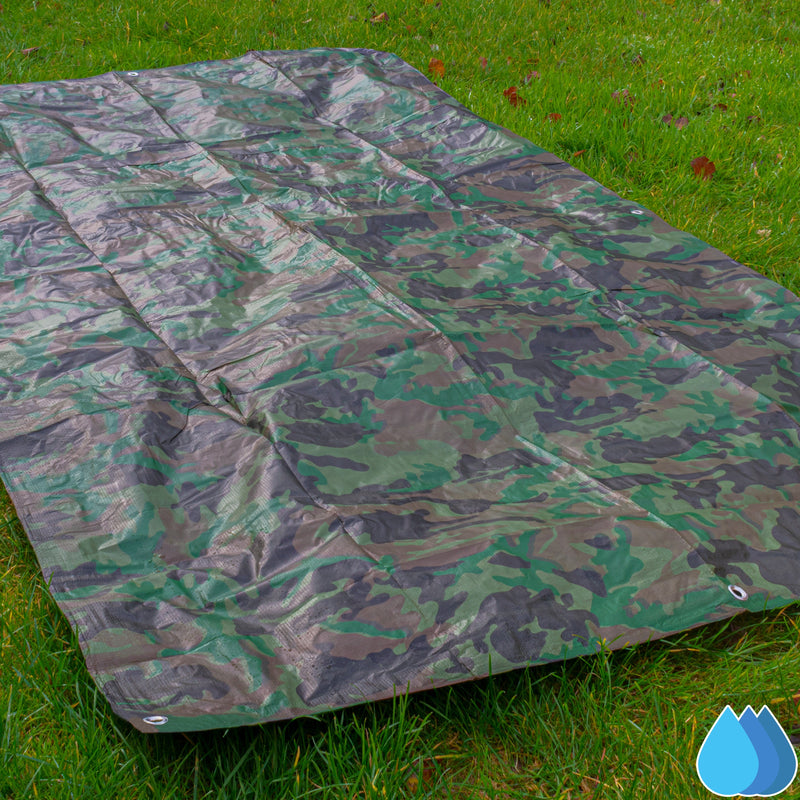 5m x 6m Camouflage Tarpaulins, M-Grade 90 GSM