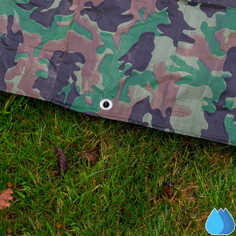 3m x 3m Camouflage Tarpaulins, M-Grade 90 GSM