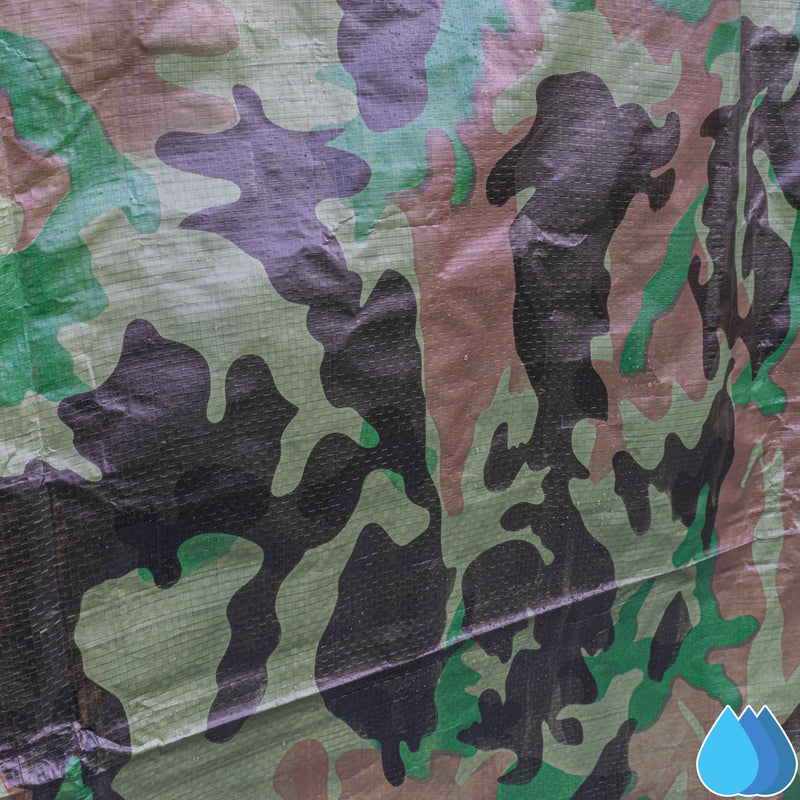 3m x 3m Camouflage Tarpaulins, M-Grade 90 GSM