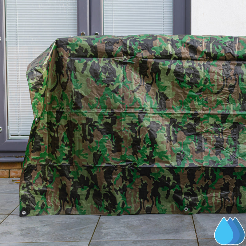 3m x 3m Camouflage Tarpaulins, M-Grade 90 GSM