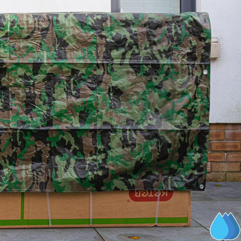 3m x 4m Camouflage Tarpaulins, M-Grade 90 GSM