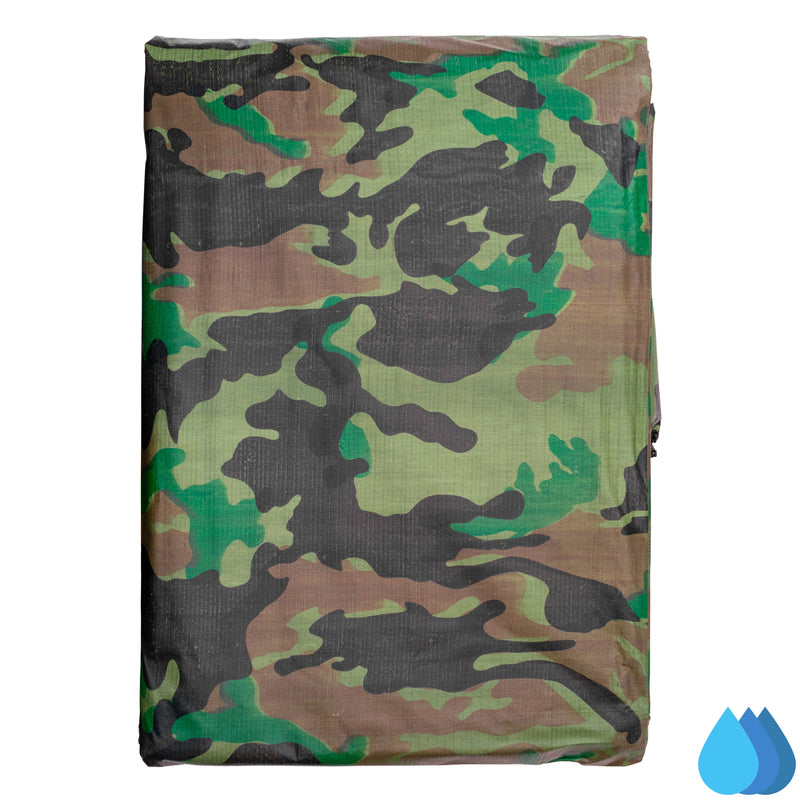3m x 3m Camouflage Tarpaulins, M-Grade 90 GSM