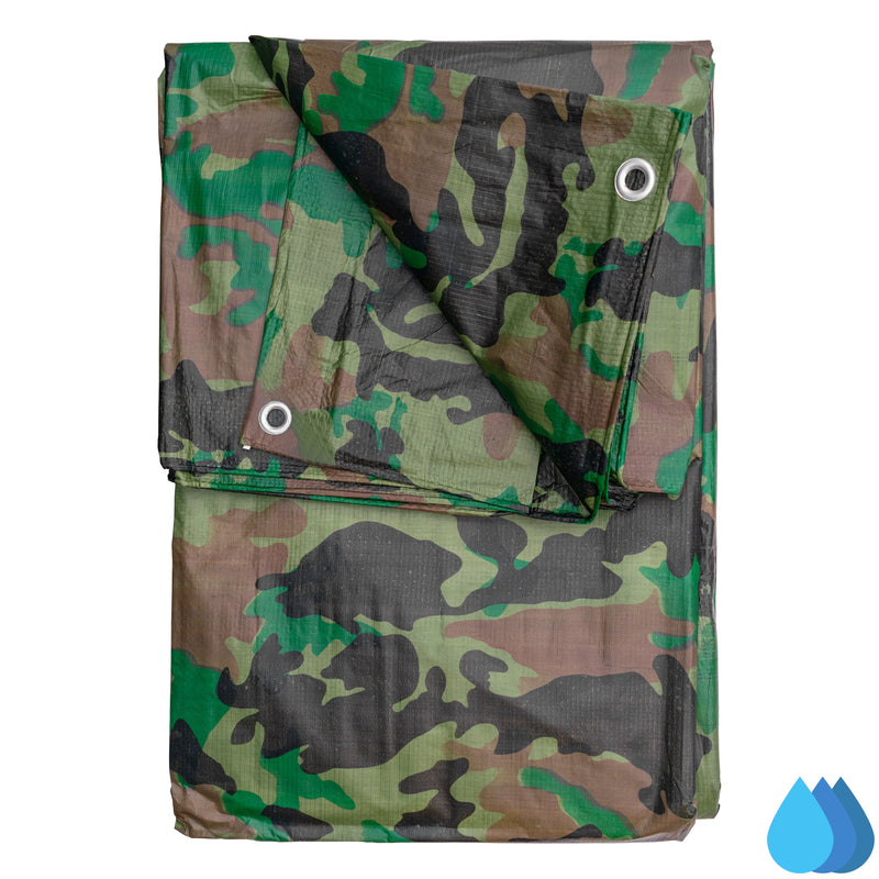3m x 3m Camouflage Tarpaulins, M-Grade 90 GSM