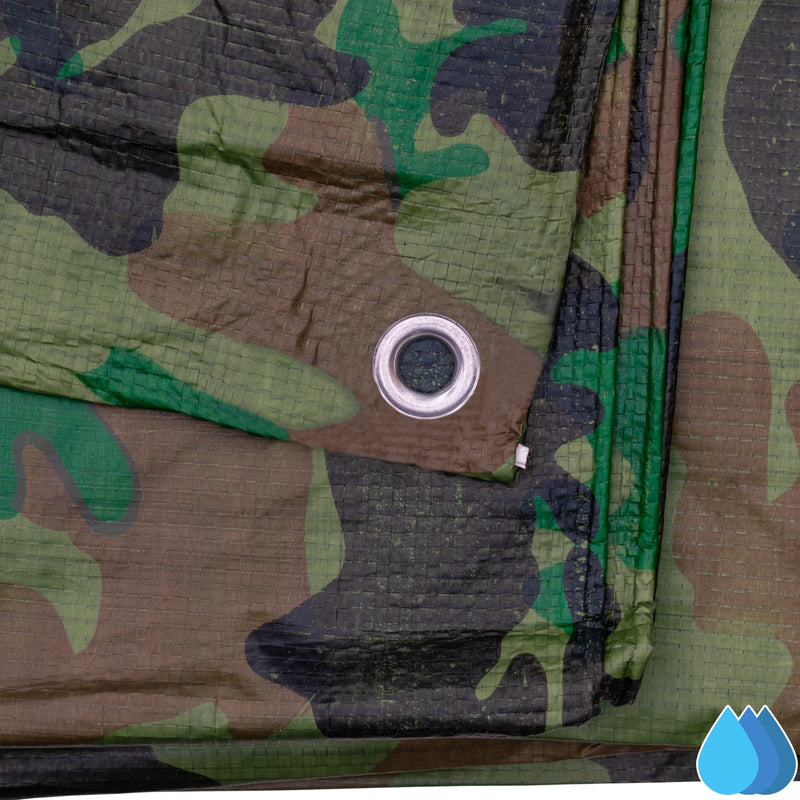 3m x 3m Camouflage Tarpaulins, M-Grade 90 GSM