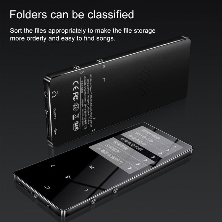 1.8 inch Touch Screen Metal Bluetooth MP3 MP4 Hifi Sound Music Player, Black, Rose Gold