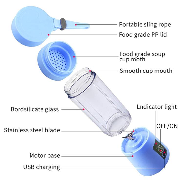 380ml 6 Blender Juicer Cup USB Rechargeable Electric Automatic Vegetable Fruit Citrus Orange Juice Maker Cup Mixer Bottle, TBD002369201A, TBD002369201B, TBD002369201C, TBD002369201D, TBD002369201E, TBD002369201F, TBD002369201G, TBD002369201H...
