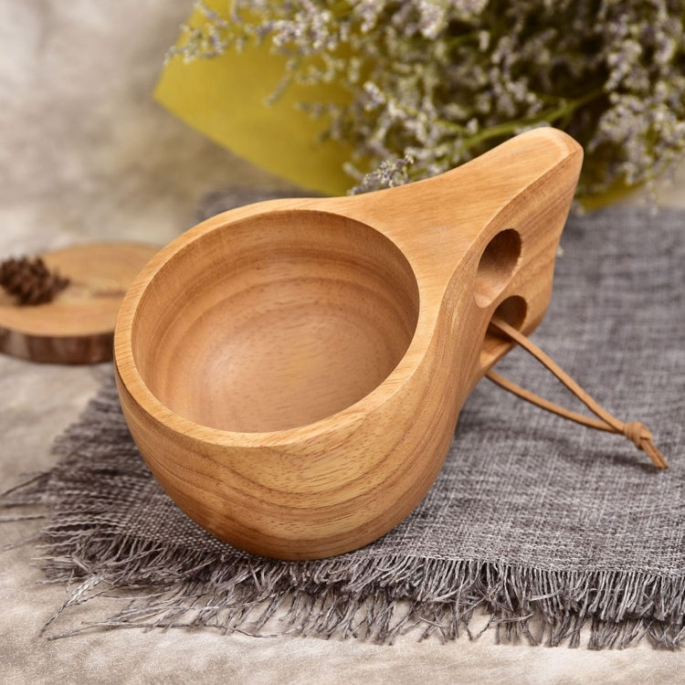 Hand Made Wood Tableware Green Wooden Cup, 101-200ml
