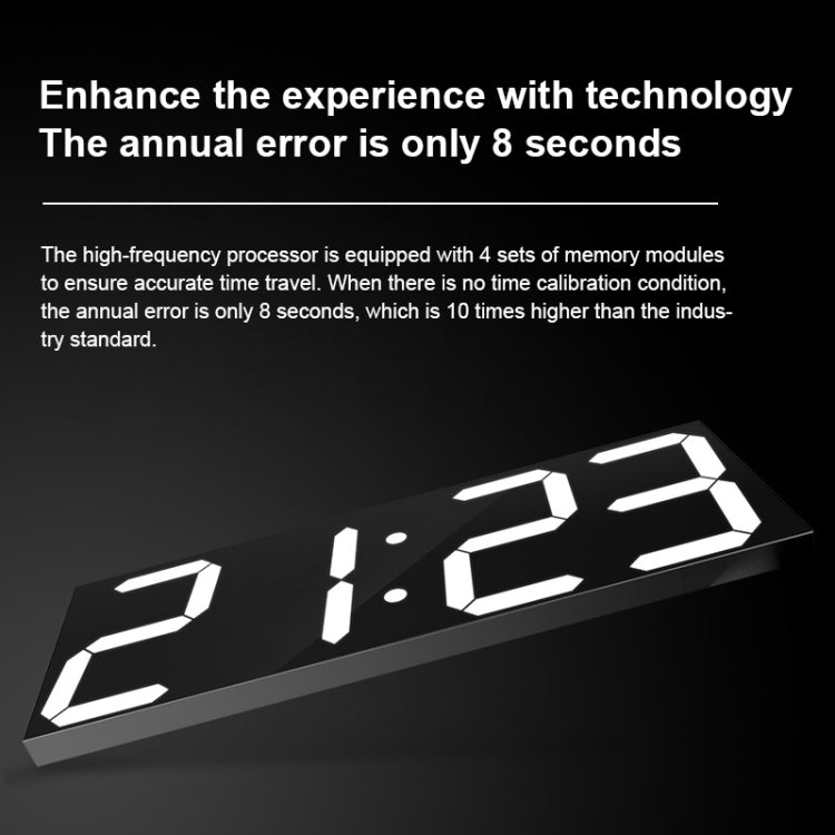 Creative Wall Clock Alarm Clock Simple Remote Control Perpetual Calendar Electronic Clock US Plug, Single-sided Remote Control