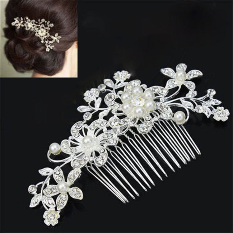 Wedding Hair Clips Romantic Crystal Pearl Flower HairPin Rhinestone Tiara Bridal Crown Hair Pins Bride Hair comb
