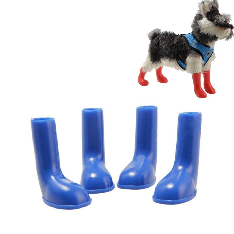 4 PCS/Set Pet Rain Boots Waterproof Non-slip Dog Shoes, S, M, L