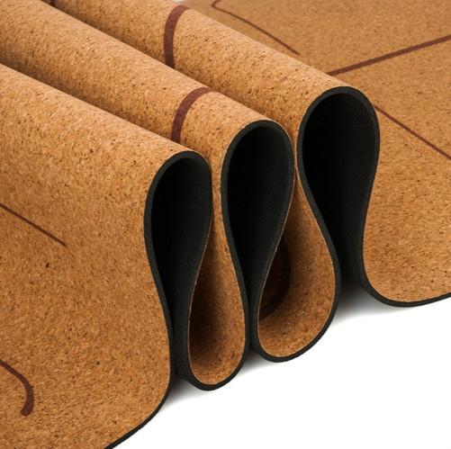 183X68cm Natural Cork TPE Yoga Mat Fitness Mats Pilates Non-slip Yoga Mats, TPE Mat Beige