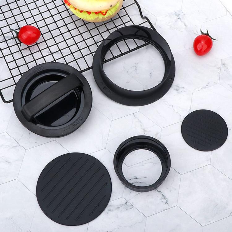 Hamburger Meat Press Tool Patty Maker Mold Cutlet, 2PCS Black