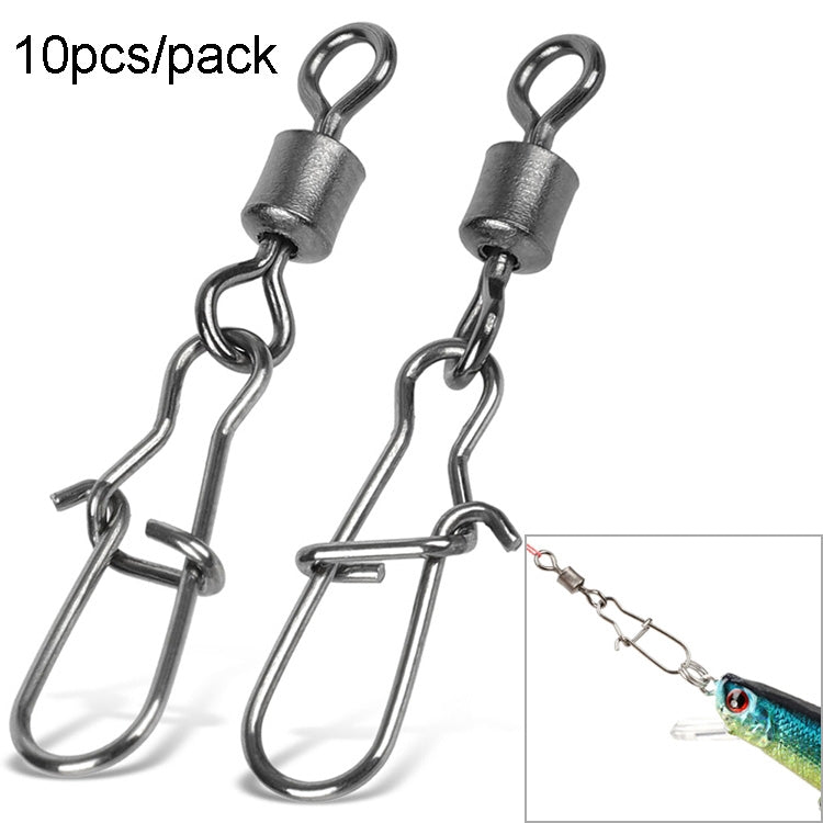 10pcs /Pack Stainless Steel Fishing Connector Bearing Rolling Swivel Connector Fishing Gear Accessories, 12(17mm), 10(20mm), 8(22mm), 7(25mm), 6(26mm), 5(29mm), 4(30mm), 3(34mm), 2(36mm), 1(40mm)