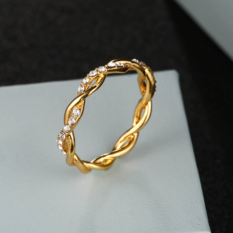 Woman Classical Cubic Zirconia Twist Shape Ring, gold, sliver, rose gold