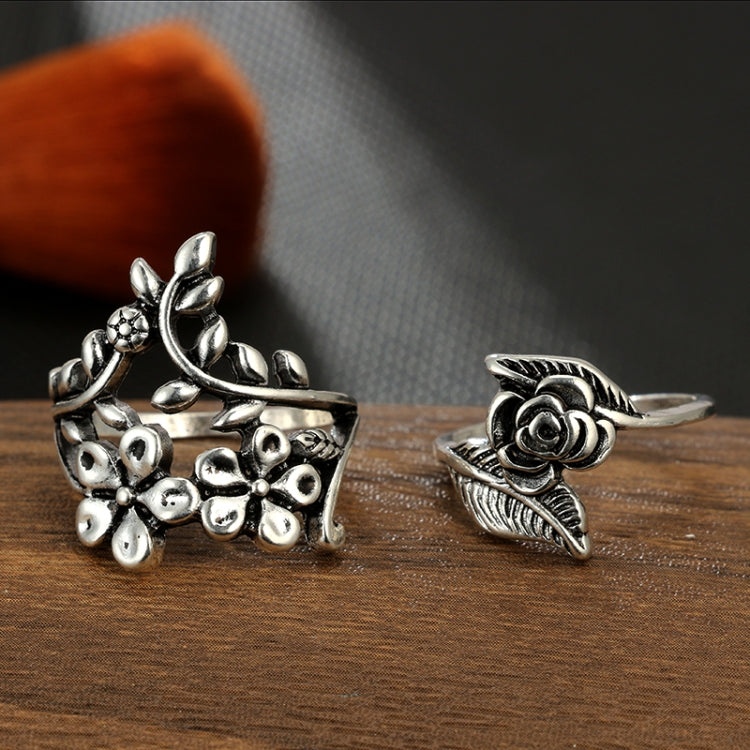 4 PCS/Set Antique Vintage Bohemia Style Rose Flower Rings for Women