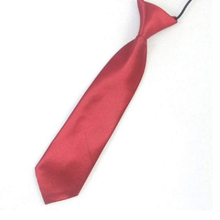 Solid Color Casual Rubber Band Lazy Tie for Children, White, Black, Orange, Wine red, Pink, Blue, Rose Red, Fluorescent Green, Dark Grey, Navy Blue, Dark Purple, Red, Champagne, Silver, Purple, Yellow, Light Navy, ArmyGreen, Lake Blue, Light Champagne ...