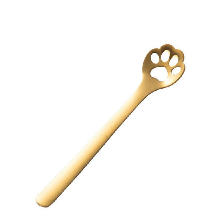 Stainless Steel Creative Cat Claw Coffee Spoon Dessert Cake Spoon, Cat Claw Spoon Gold, Hollow Cat Claw Spoon Gold, Cat Claw Spoon Rose Gold, Hollow Cat Claw Spoon Rose Gold, Cat Claw Spoon Black, Hollow Cat Claw Spoon Black, Cat Claw Spoon Colorful...