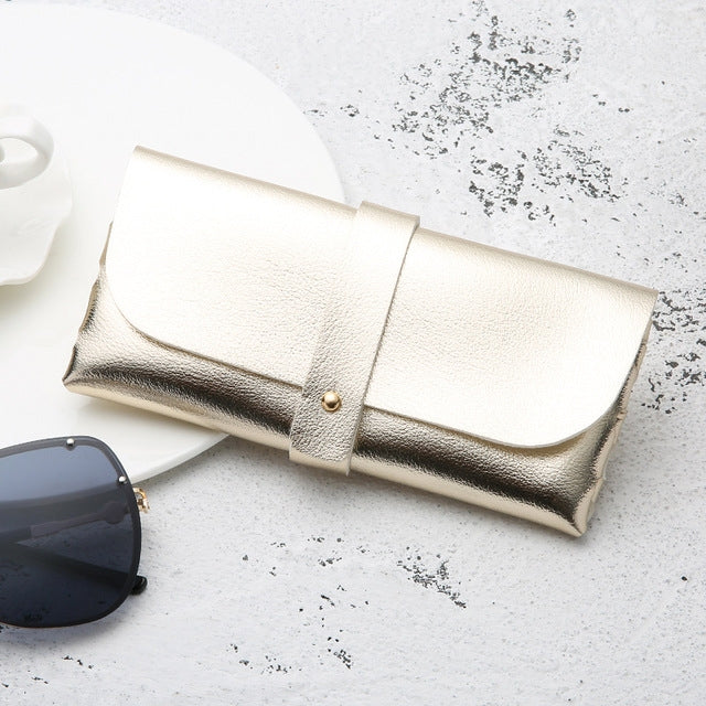 Fashion Portable Glasses Case Magnetic PU Leather Foldable Glasses Box for Eyeglass Oversize Sunglasses, Magnetic PU White, Magnetic PU Black, Magnetic PU Red, Magnetic PU Gray, Magnetic PU Gold