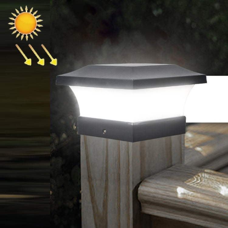 Solar LED Waterproof Outdoor Column Light Courtyard Lighting Lamp, Warm Light, White Light