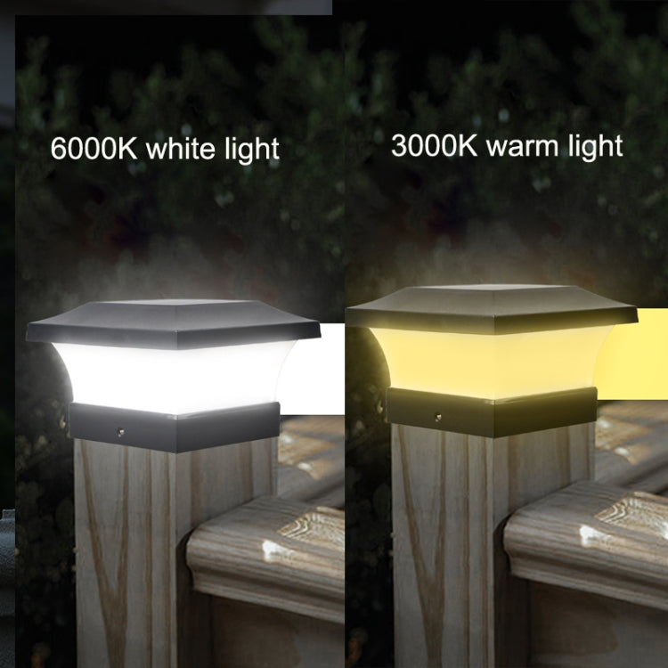 Solar LED Waterproof Outdoor Column Light Courtyard Lighting Lamp, Warm Light, White Light