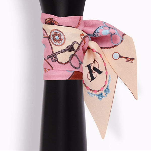 Letter Tarot Small Scarf for Women, Width: 6.2cm, J, K, L, M, N, O, P, Q, R, S, V, W