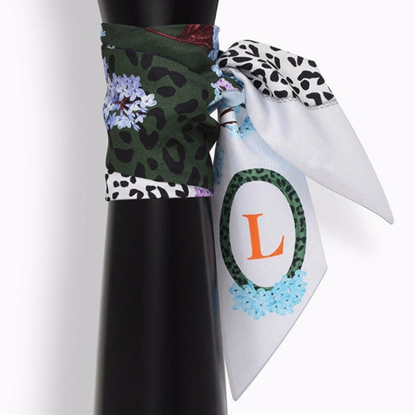Letter Tarot Small Scarf for Women, Width: 6.2cm, J, K, L, M, N, O, P, Q, R, S, V, W