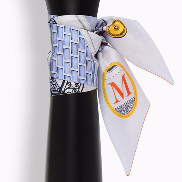 Letter Tarot Small Scarf for Women, Width: 6.2cm, J, K, L, M, N, O, P, Q, R, S, V, W