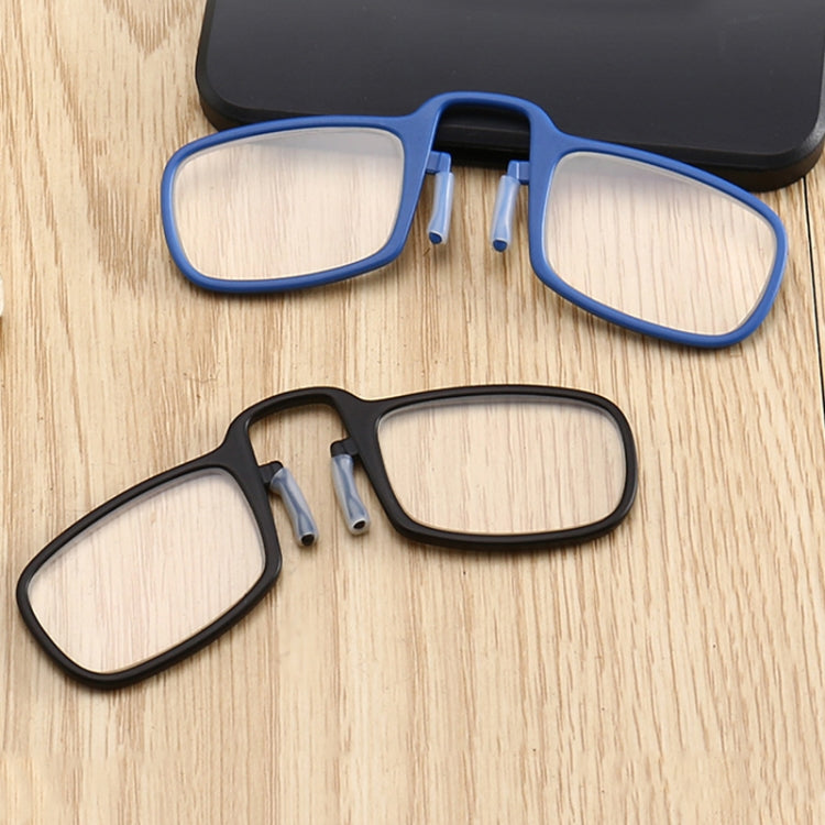 2 PCS TR90 Pince-nez Reading Glasses Presbyopic Glasses with Portable Box, +1.00D, +1.50D, +2.00D, +2.50D, +3.00D, +3.50D