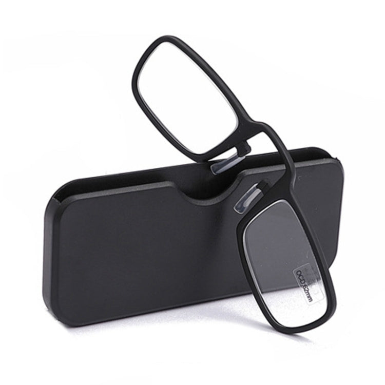 2 PCS TR90 Pince-nez Reading Glasses Presbyopic Glasses with Portable Box, +1.00D, +1.50D, +2.00D, +2.50D, +3.00D, +3.50D
