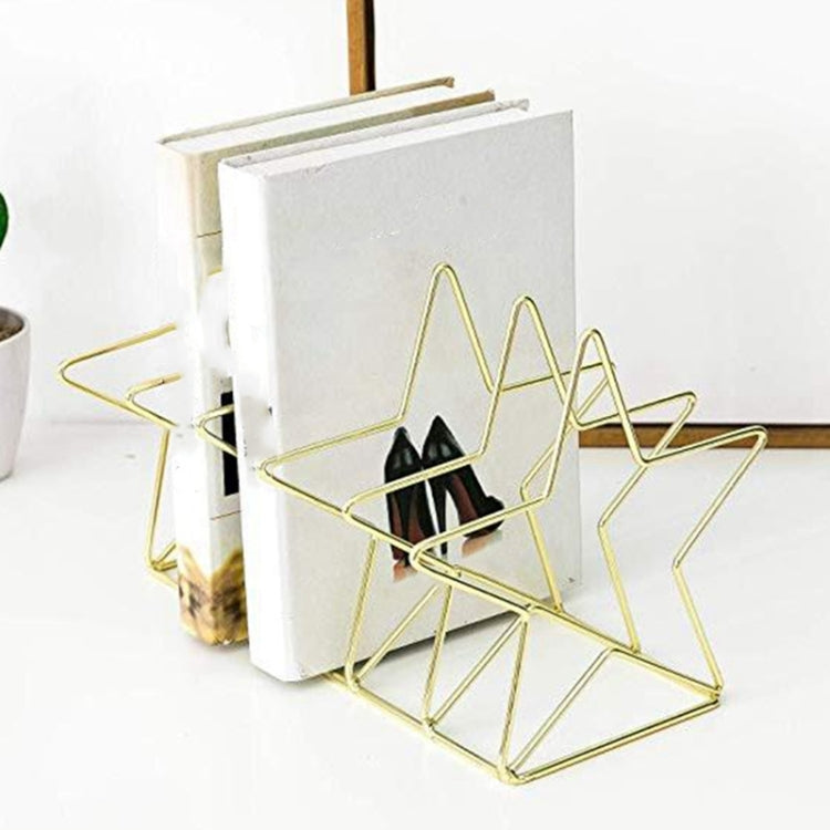Gold S Shape Electroplated Bookend Desk Organizer Desktop Office Home Bookends Book Holder Book Stand Creative Bookshelf, S Shape Bookend