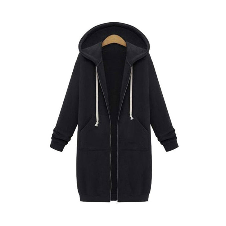 Women Hooded Long Sleeved Sweater In The Long Coat, S