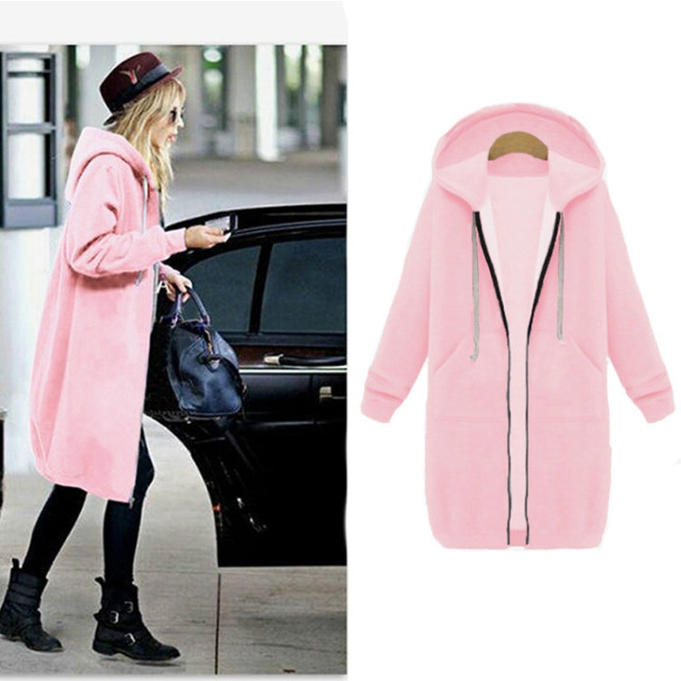 Women Hooded Long Sleeved Sweater In The Long Coat, M