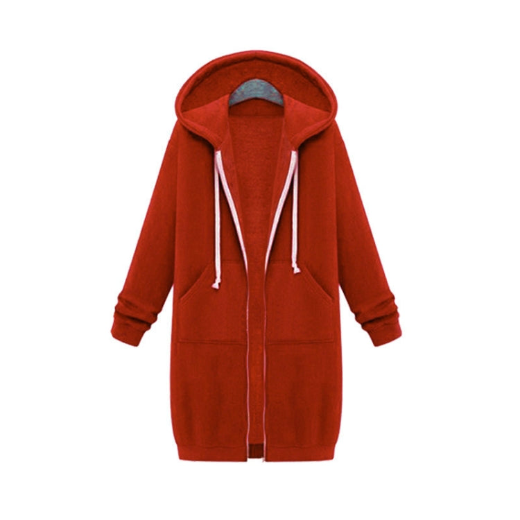 Women Hooded Long Sleeved Sweater In The Long Coat, M
