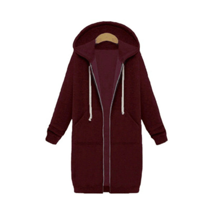 Women Hooded Long Sleeved Sweater In The Long Coat, XL