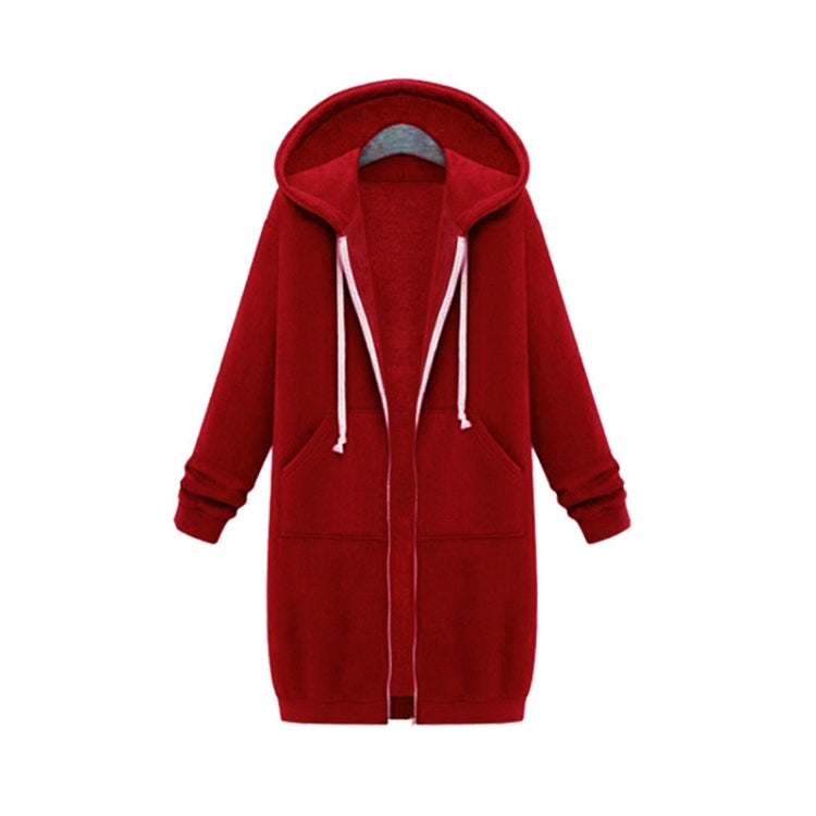 Women Hooded Long Sleeved Sweater In The Long Coat, XXXL